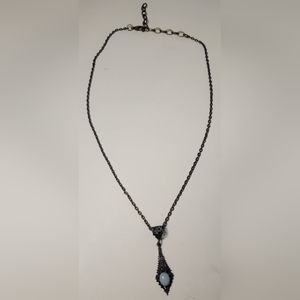 Filigree Necklace With Light Blue Stone